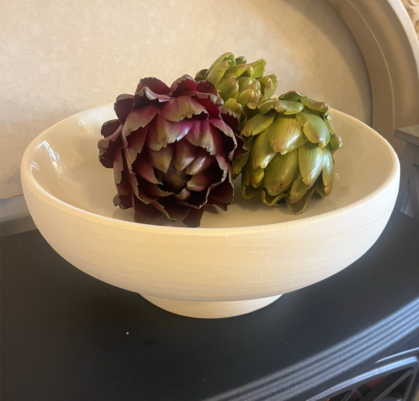 Cream Footed Decorative Bowl