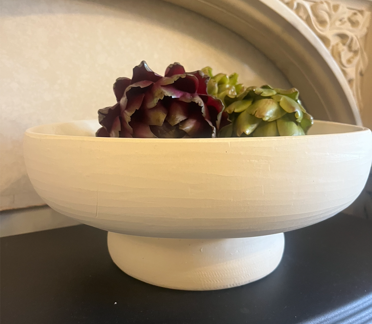 Cream Footed Decorative Bowl