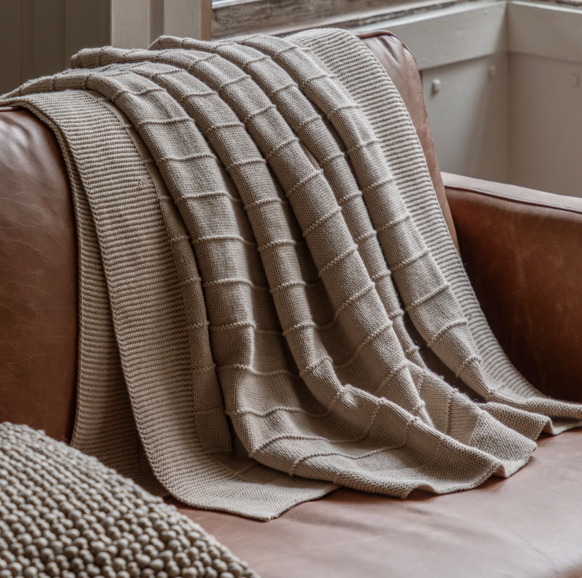 Florence Knit Throw Taupe