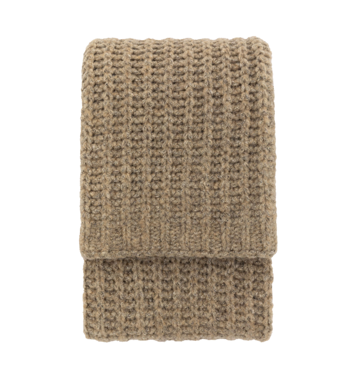 Luxury Melange Knit Throw Oatmeal