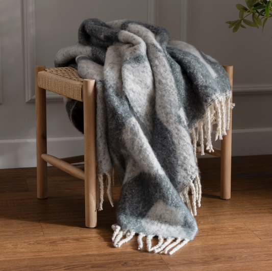 Abstract blue throw