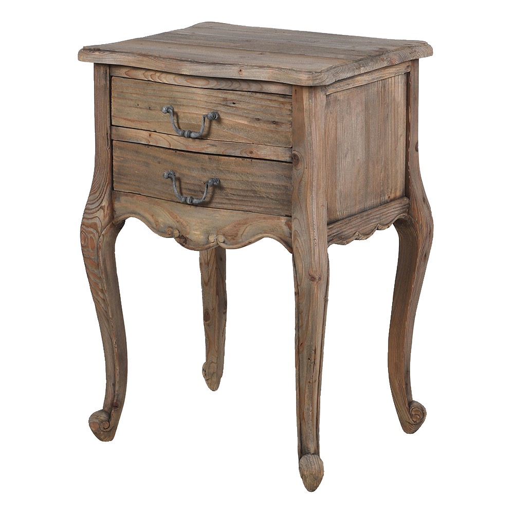 Colonial Reclaimed 2 Drawer Bedside Table