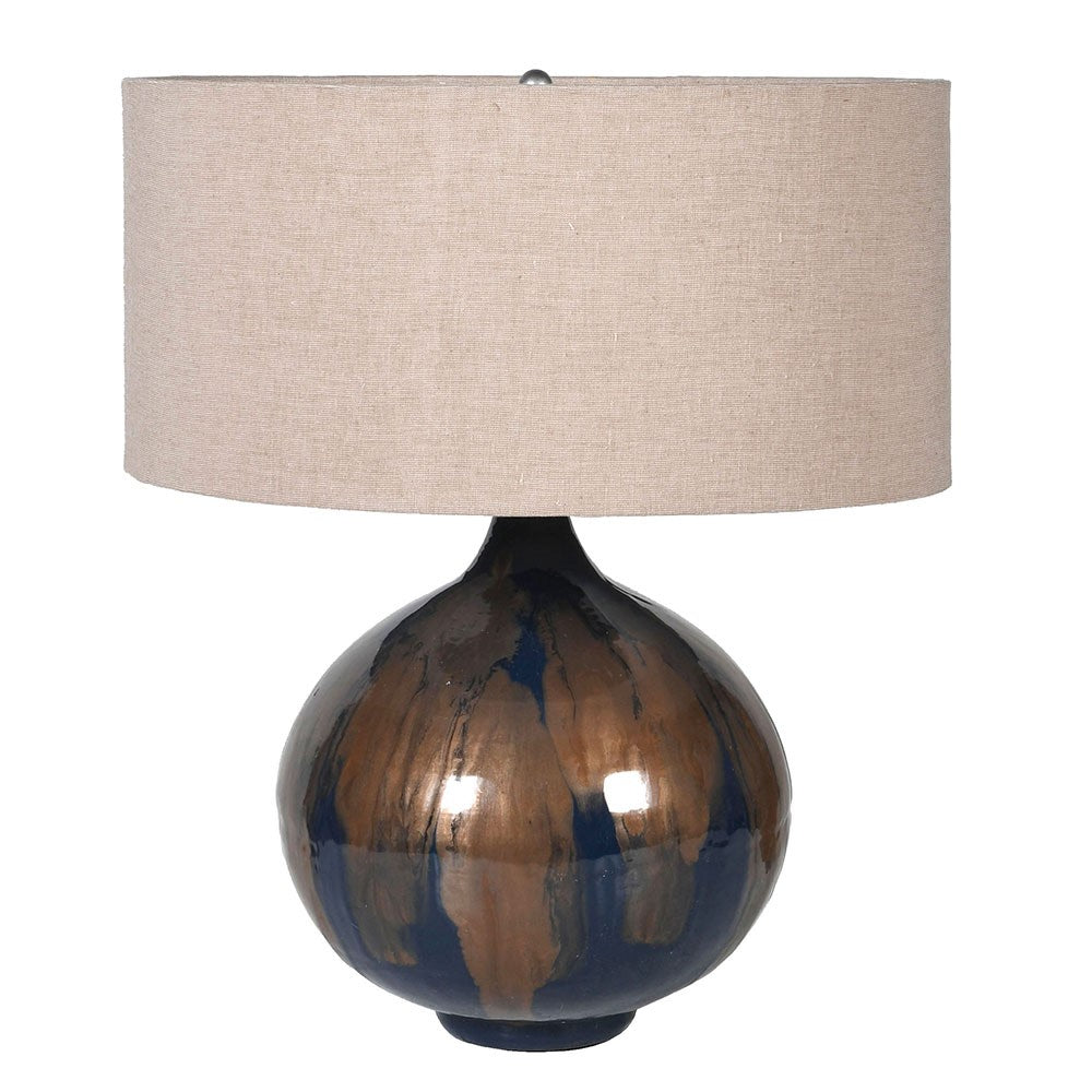 Asinara Enamel Table Lamp with Linen Shade
