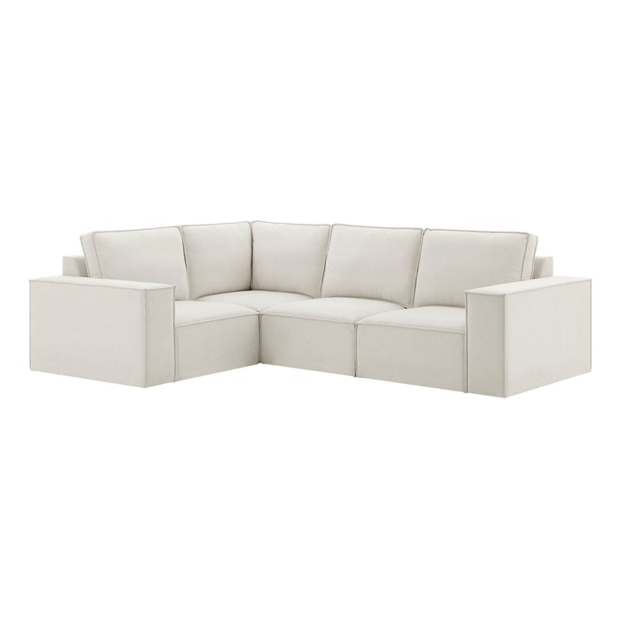 Brooklyn Small Left Hand L-Shape Sofa Ivory - front