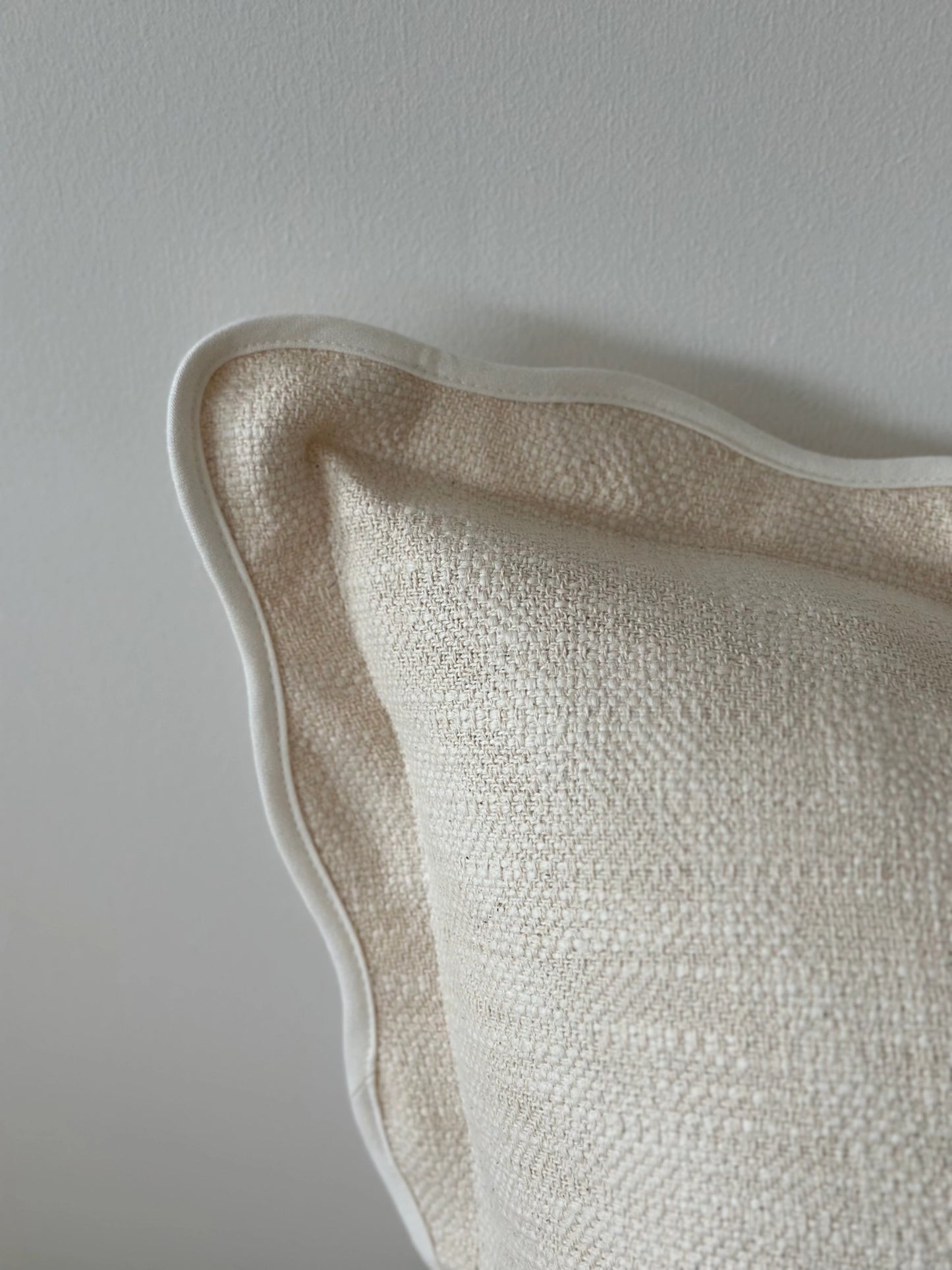 Cream Scalloped Edge Cushion