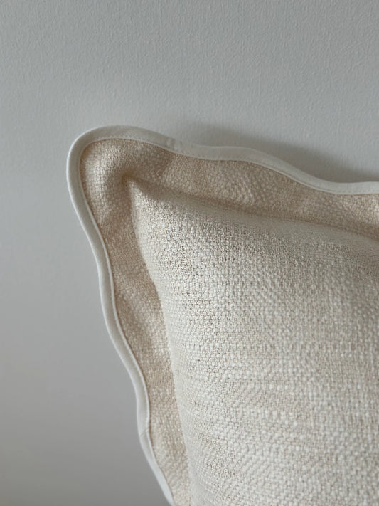Cream Scalloped Edge Cushion