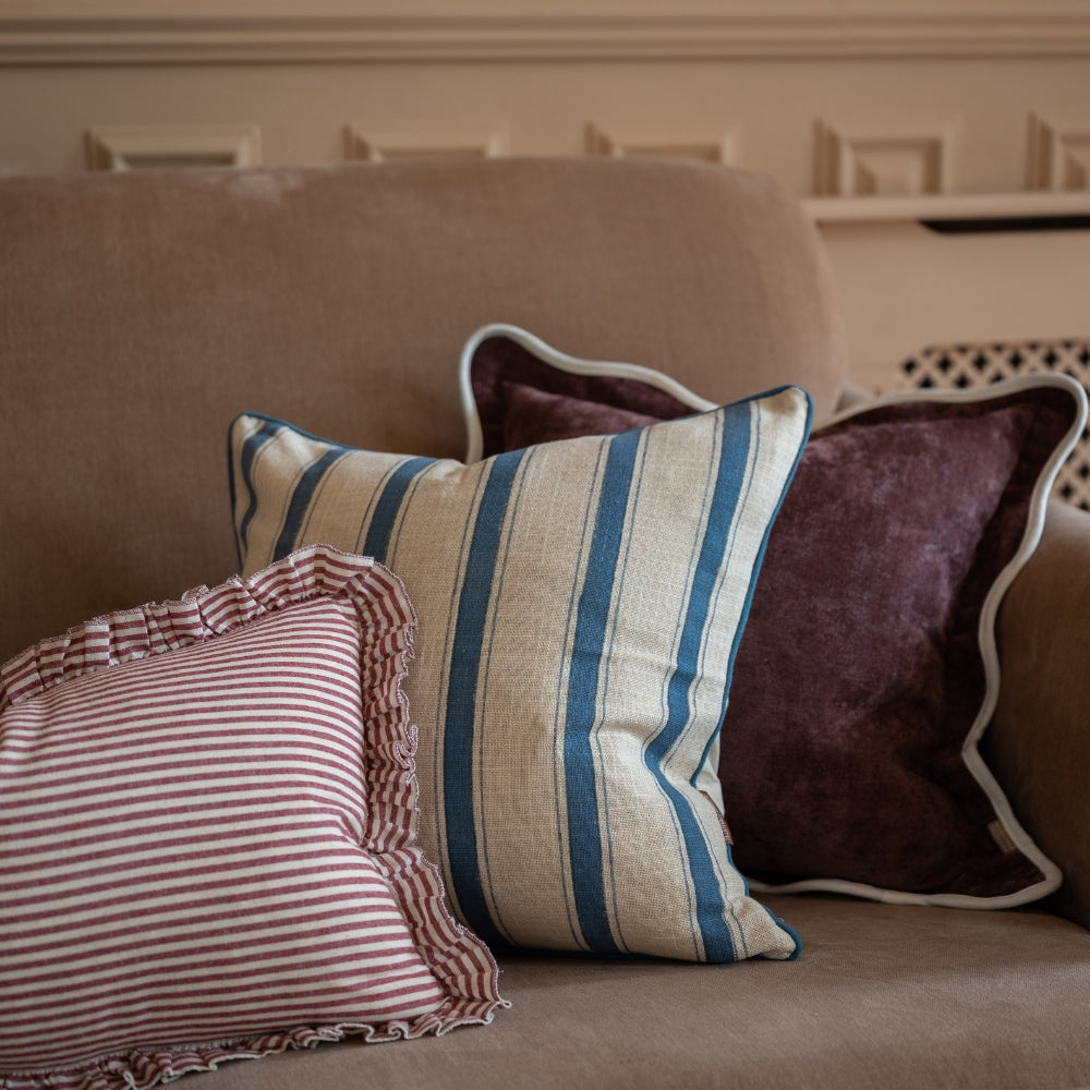 Chloe Plum Scalloped Edge Cushion