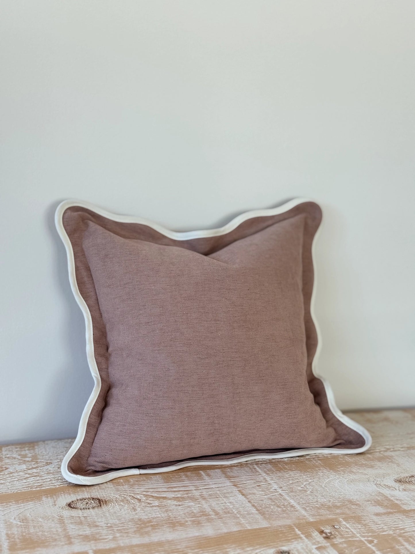 Dusty Pink Scalloped Edge Cushion