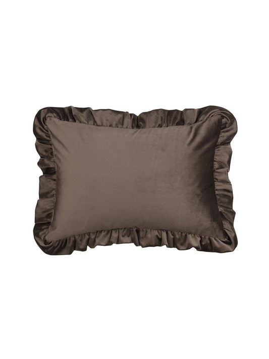 Chloe Dark Brown Scalloped Edge Cushion Cover