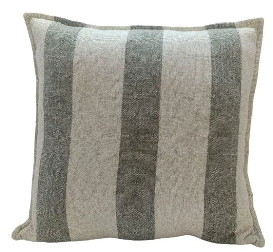 Large Stripe Cushion - Green