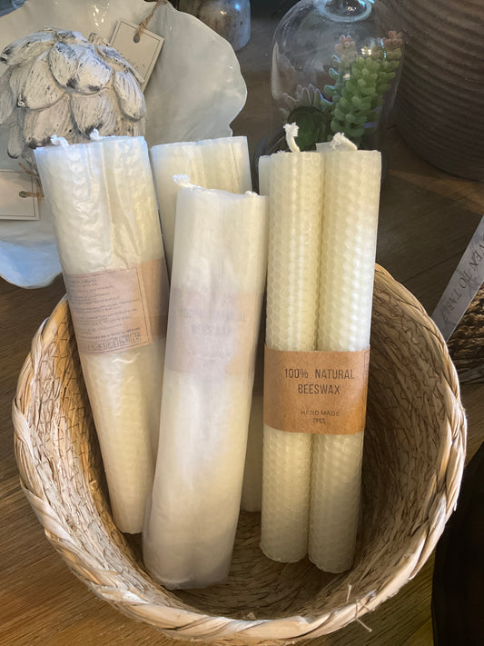 Beeswax candles - pair