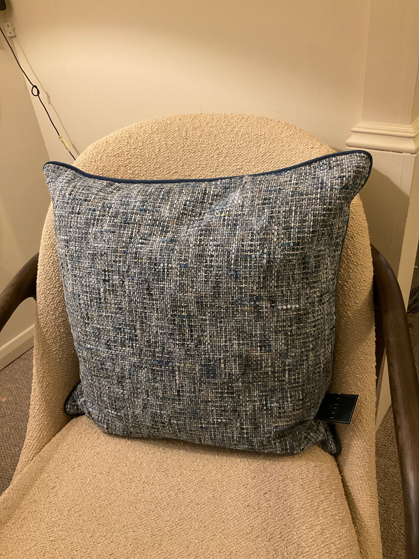 Woven Blue Grey Textured Cushion