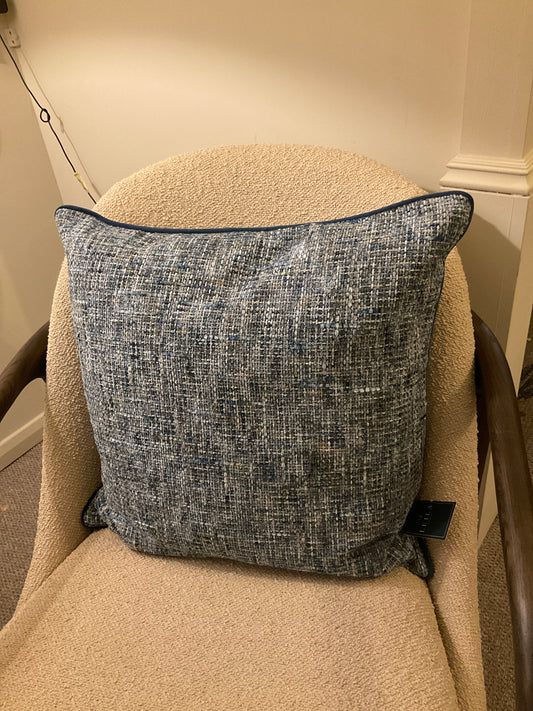 Woven Blue Grey Textured Cushion