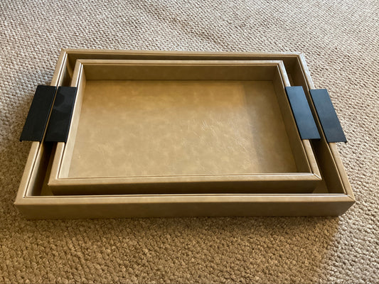 Pair of Faux Leather Trays