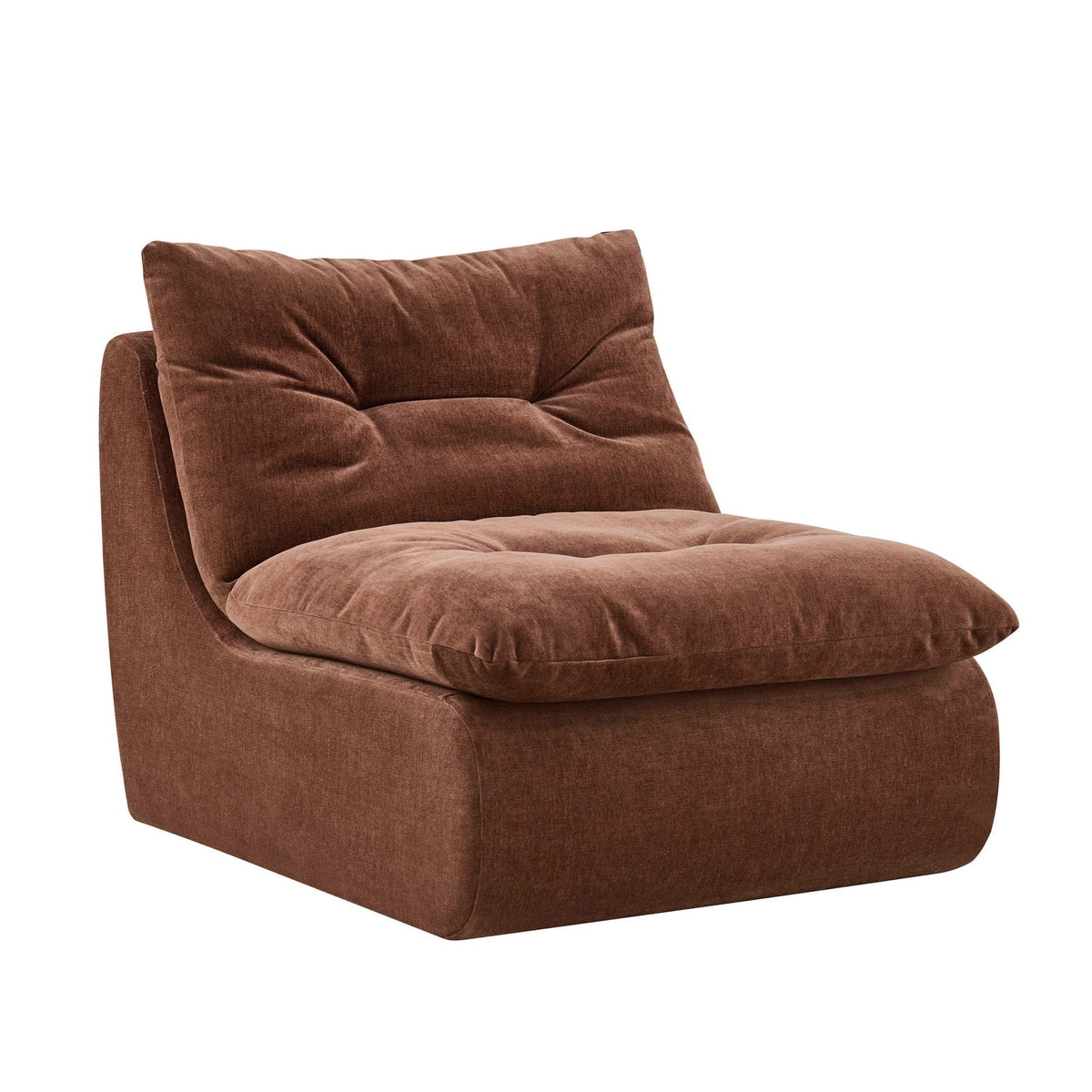 Immy Relaxed Accent Chair Chenille Dark Rust - side