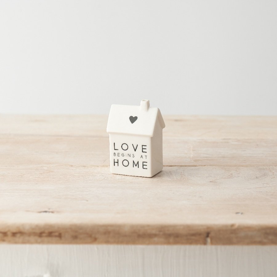 Porcelain House Ornament - Love Begins at Home