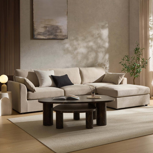 Miami right hand chaise sofa - chenille oatmeal