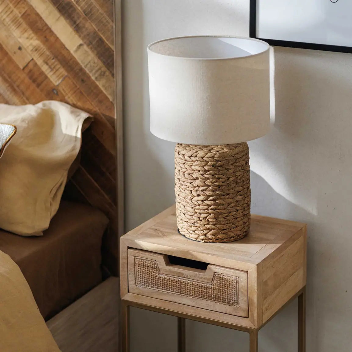 Natural Rope Effect Table Lamp with Shade
