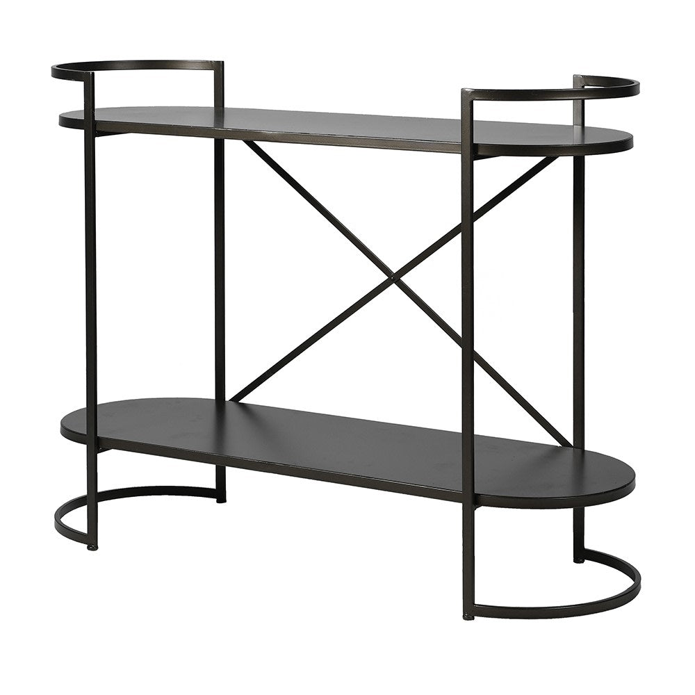 Aged Black Shelf Unit