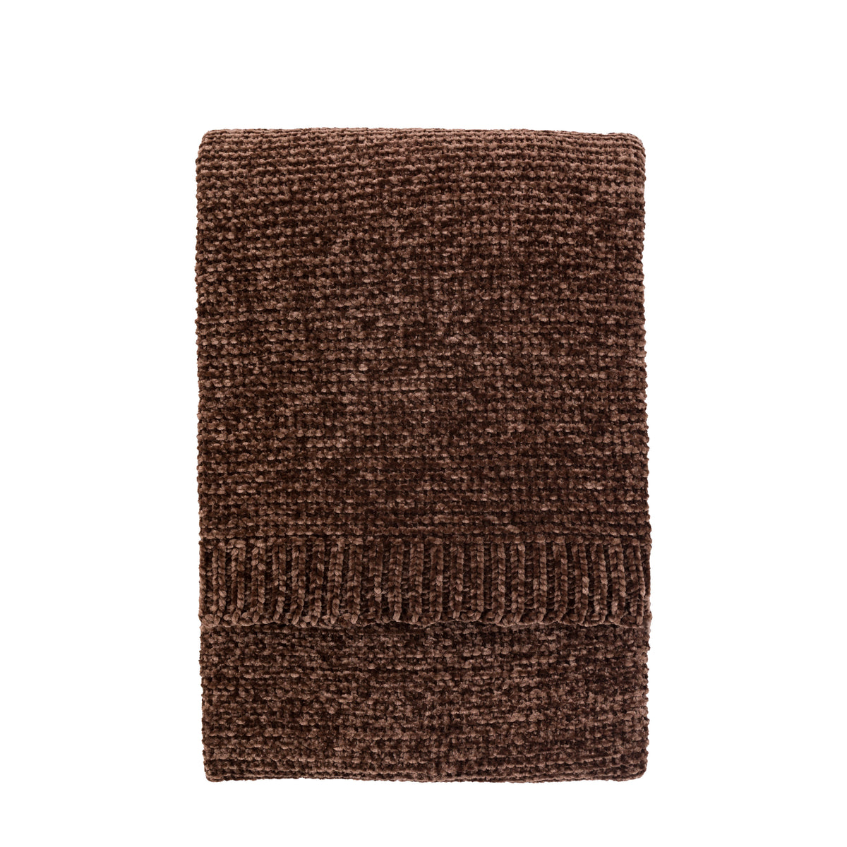 Deco luxe chunky chenille throw - chocolate