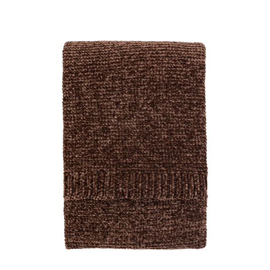 Deco luxe chunky chenille throw - chocolate